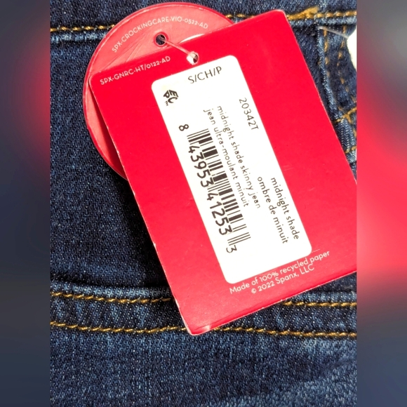 NWT SPANX Women's (Size Tall Small) Midnight Shade Blue Skinny Denim Jeans - Picture 13 of 15